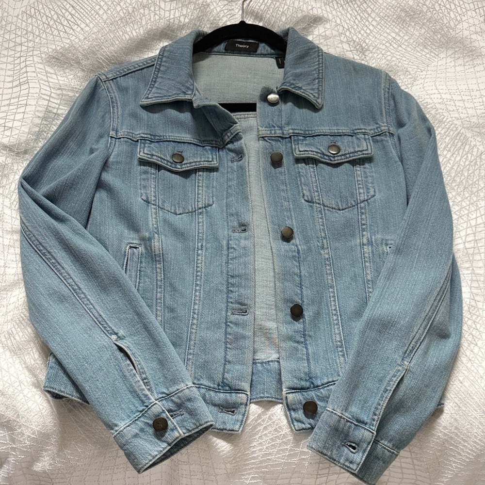 Theory Light Blue Denim Jacket - Women's Classic Jean Jacket